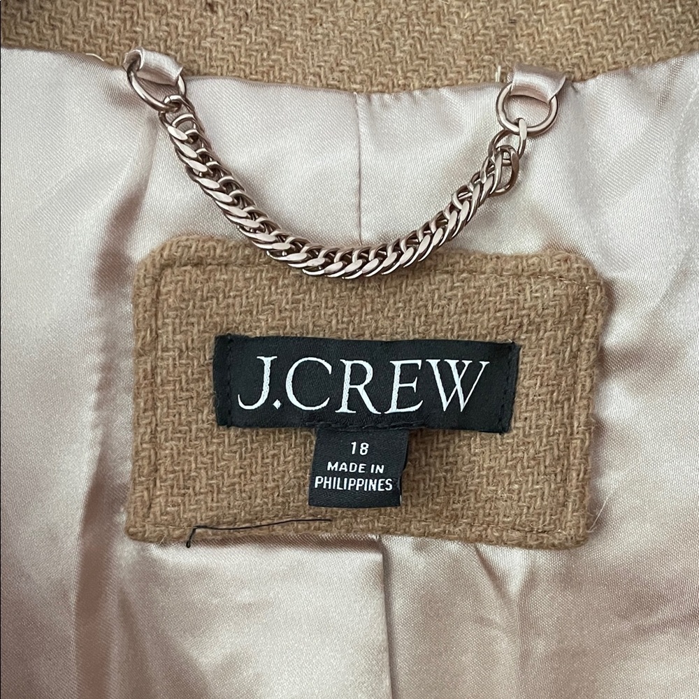 J. Crew Camel Trench Wool Coat - Picture 2 of 9